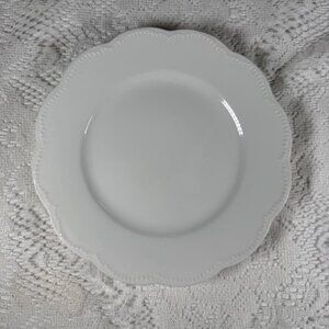 HAVILAND & Co “Star” Salad Plate - Embossed Beaded Rim, Schleiger 5, All White